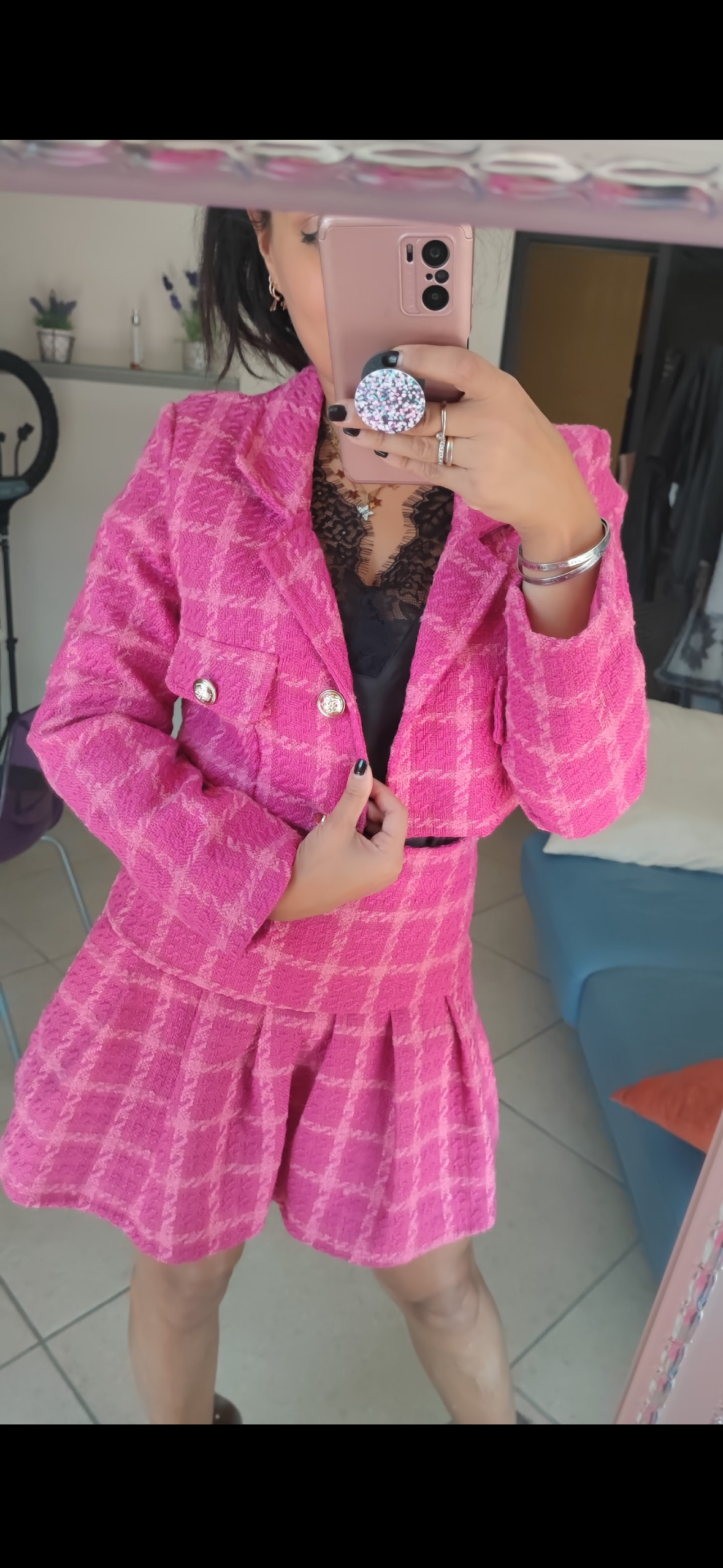 Completo Scacchi Fucsia