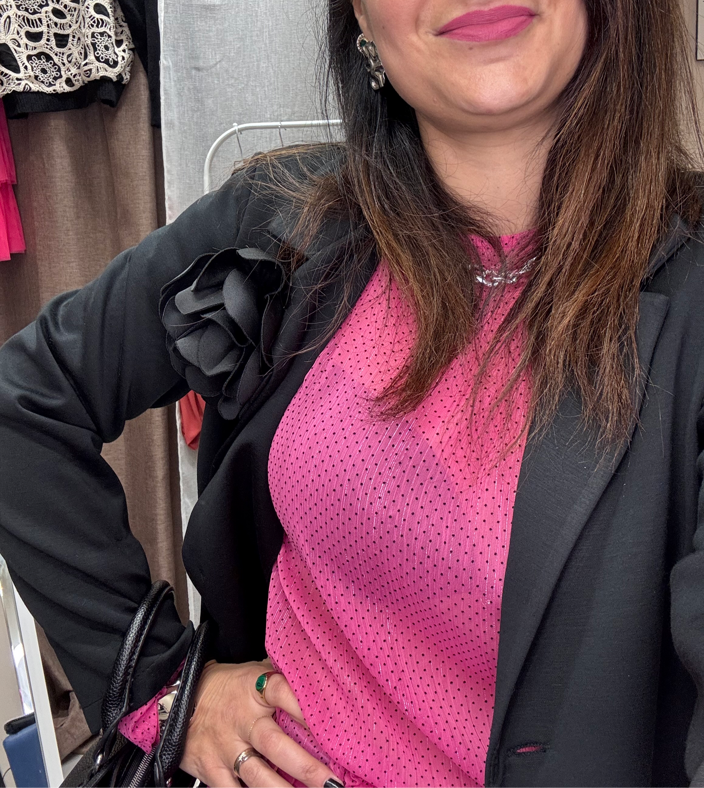 Blusa Fucsia a pois