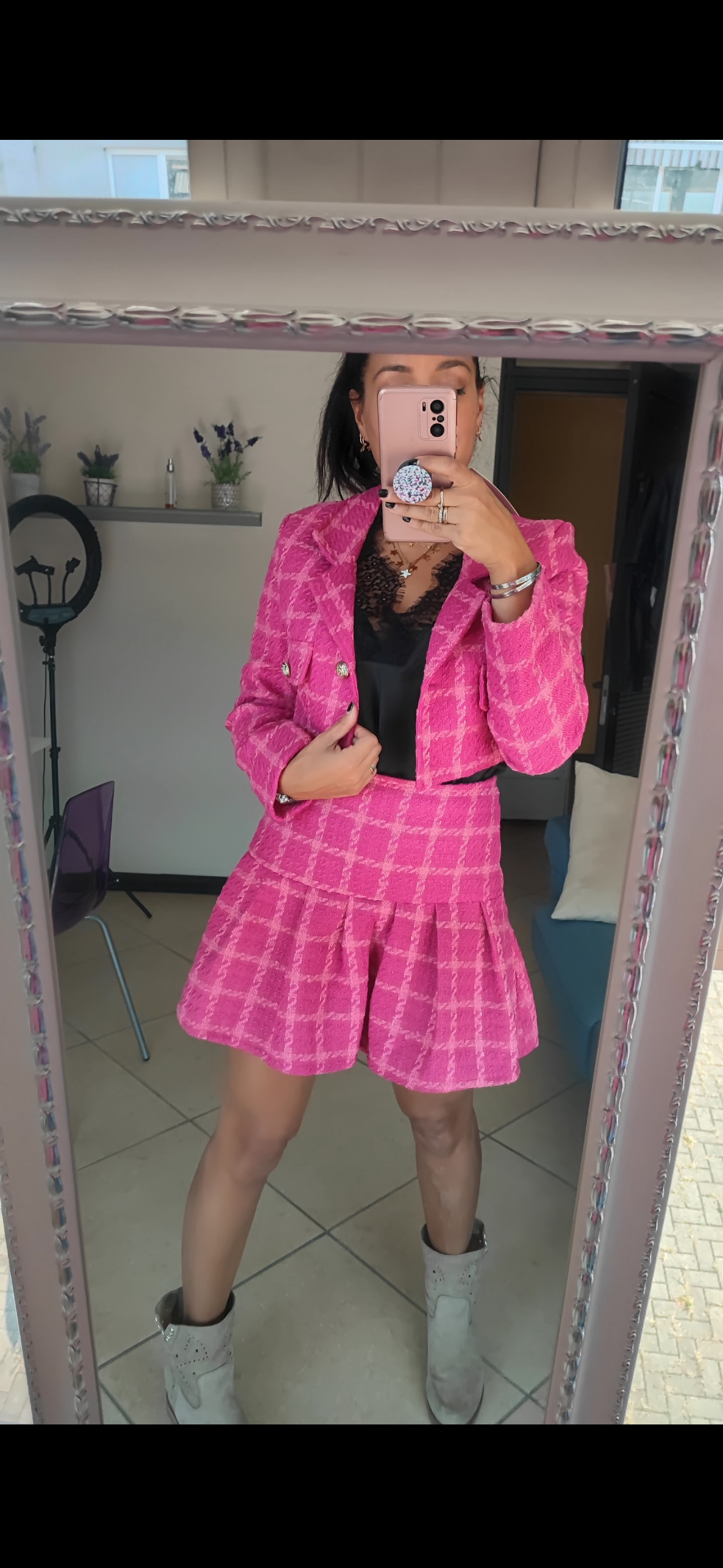 Completo Scacchi Fucsia