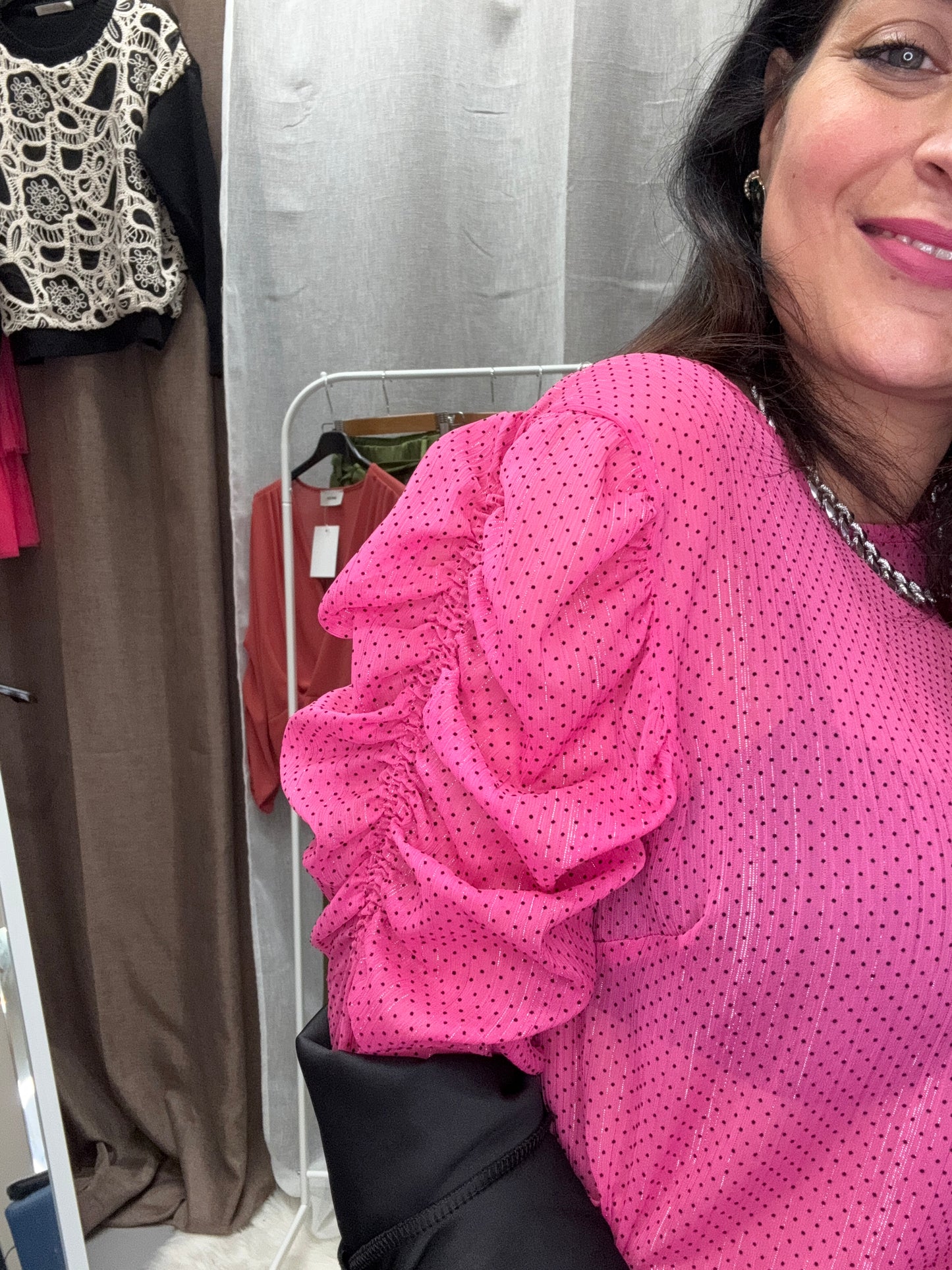 Blusa Fucsia a pois