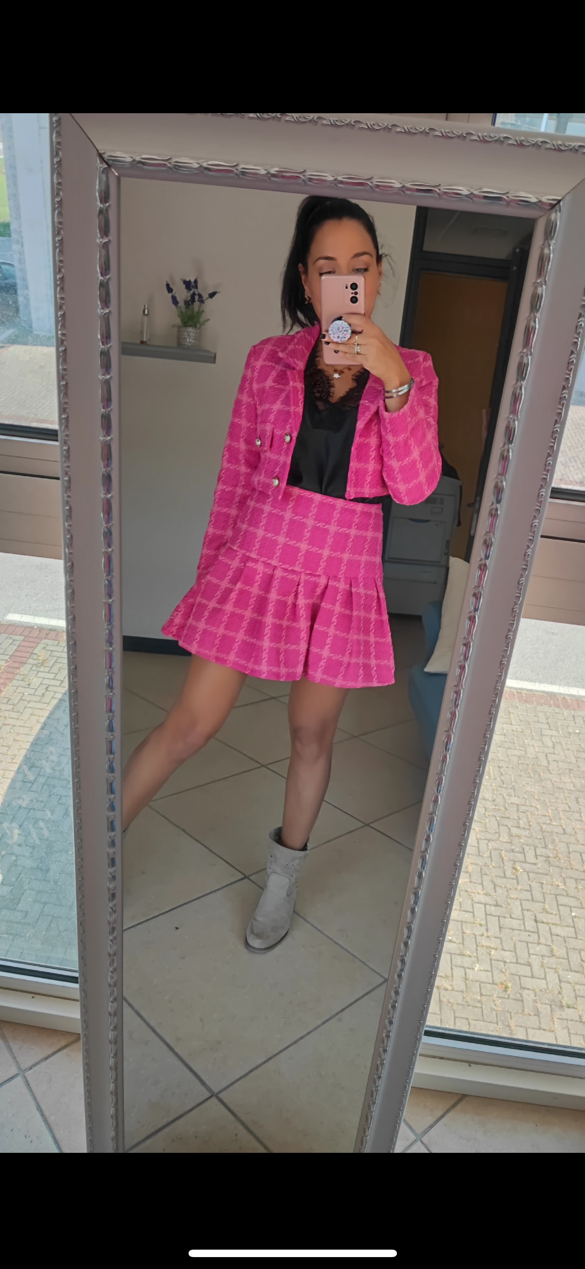 Completo Scacchi Fucsia