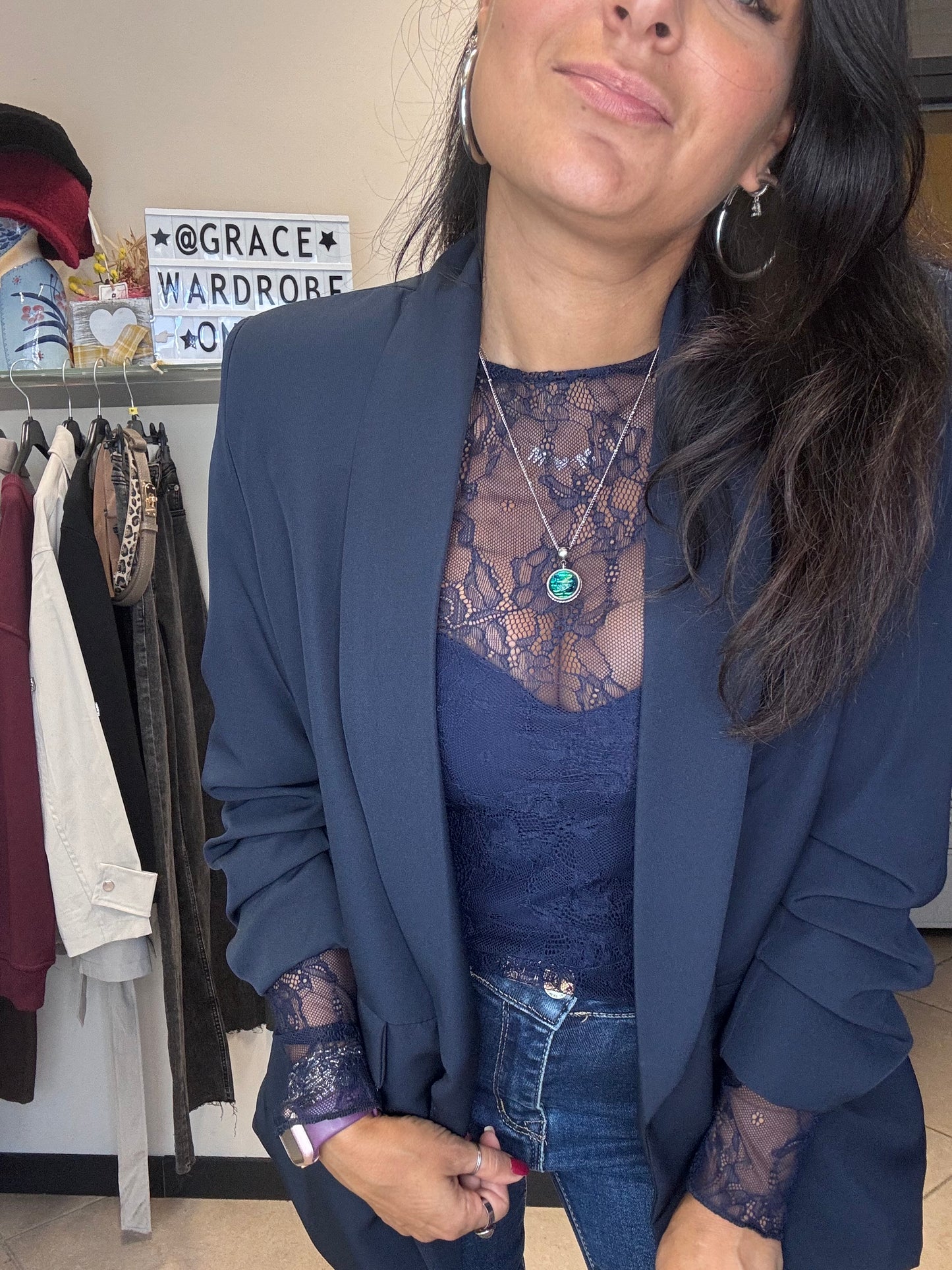 Maglie in pizzo paricollo