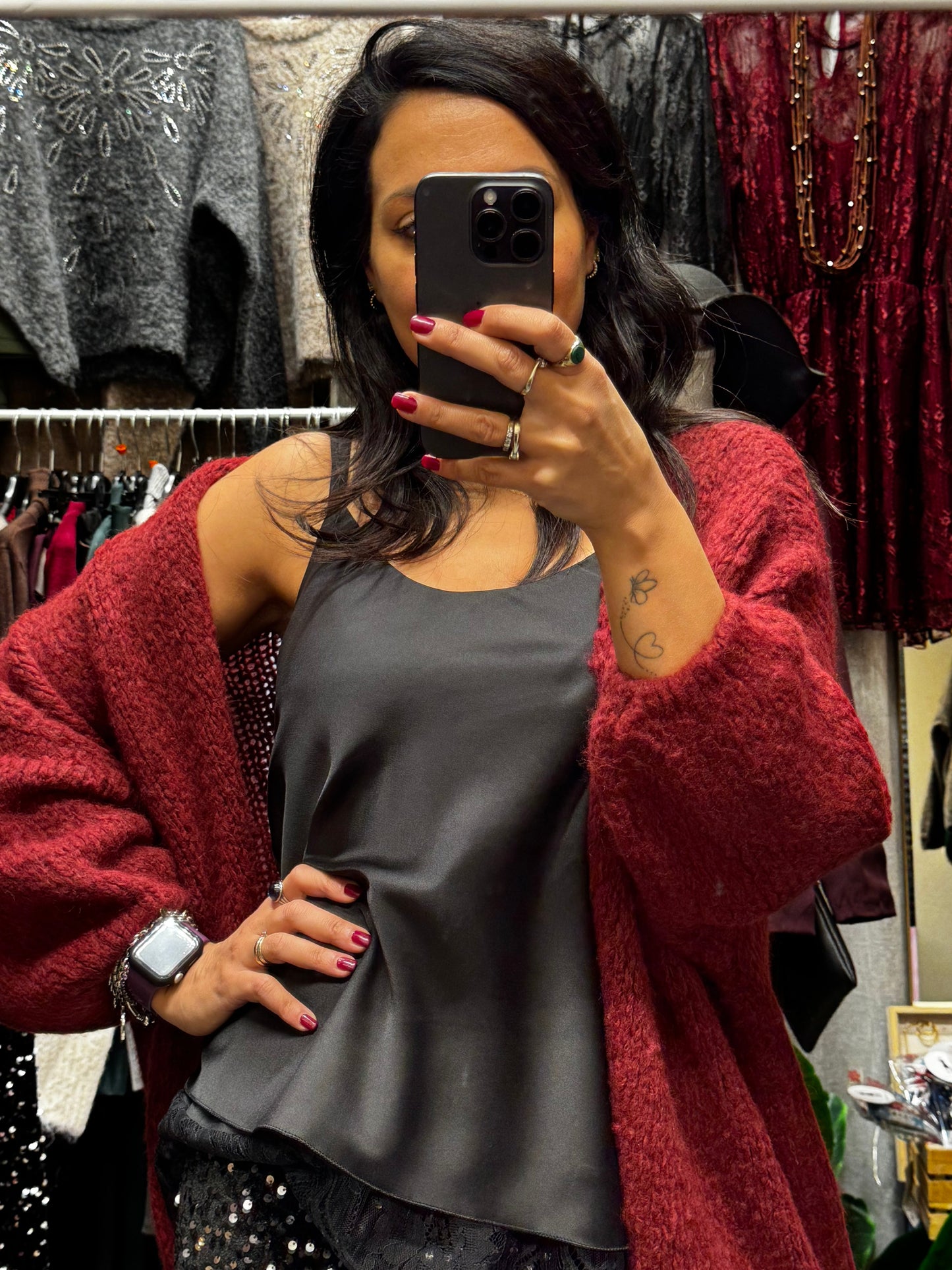 Canottiera con pizzo