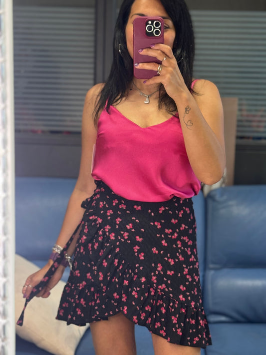 Gonna Portafoglio Fiorellino Fucsia.