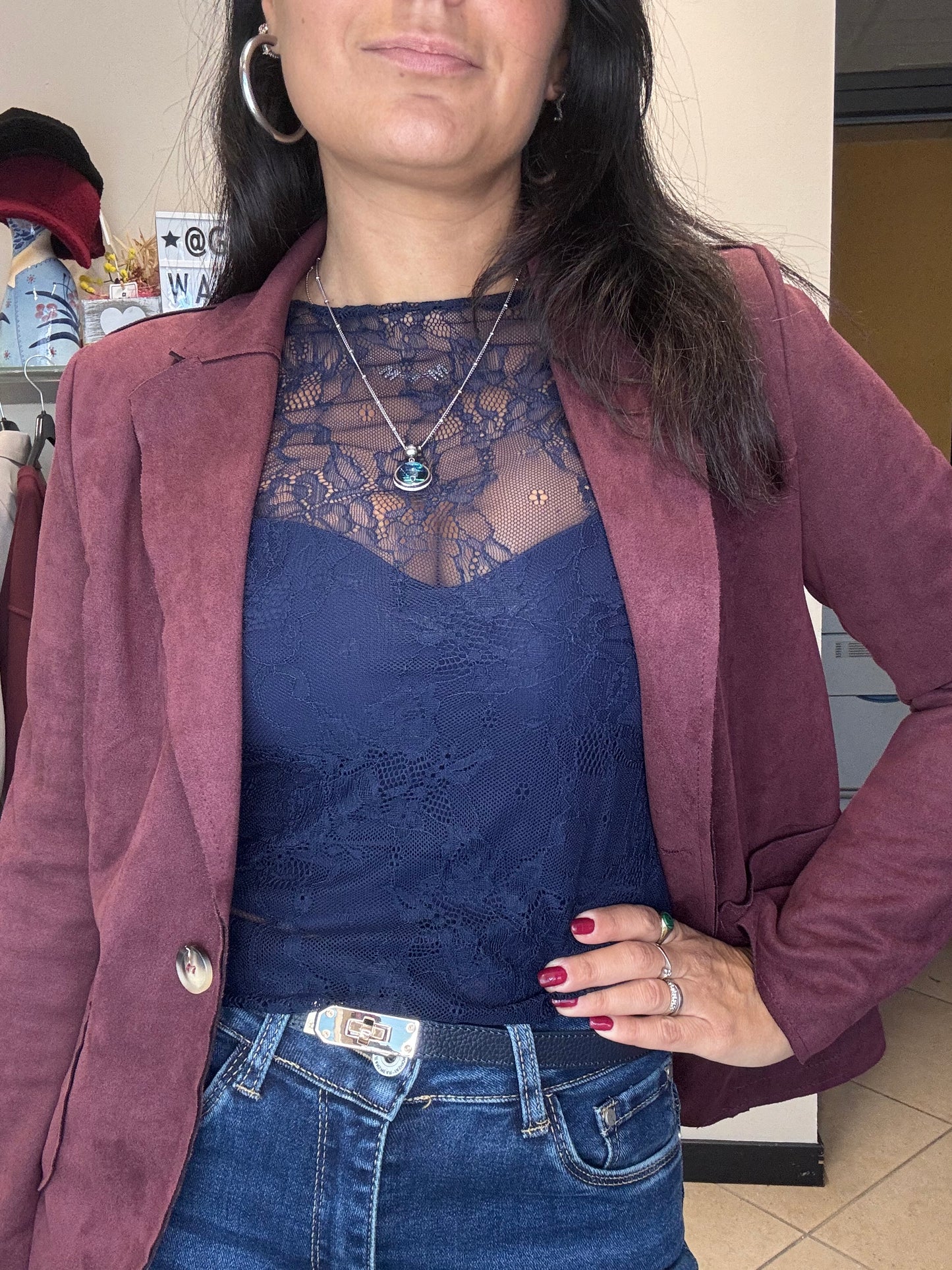 Maglie in pizzo paricollo