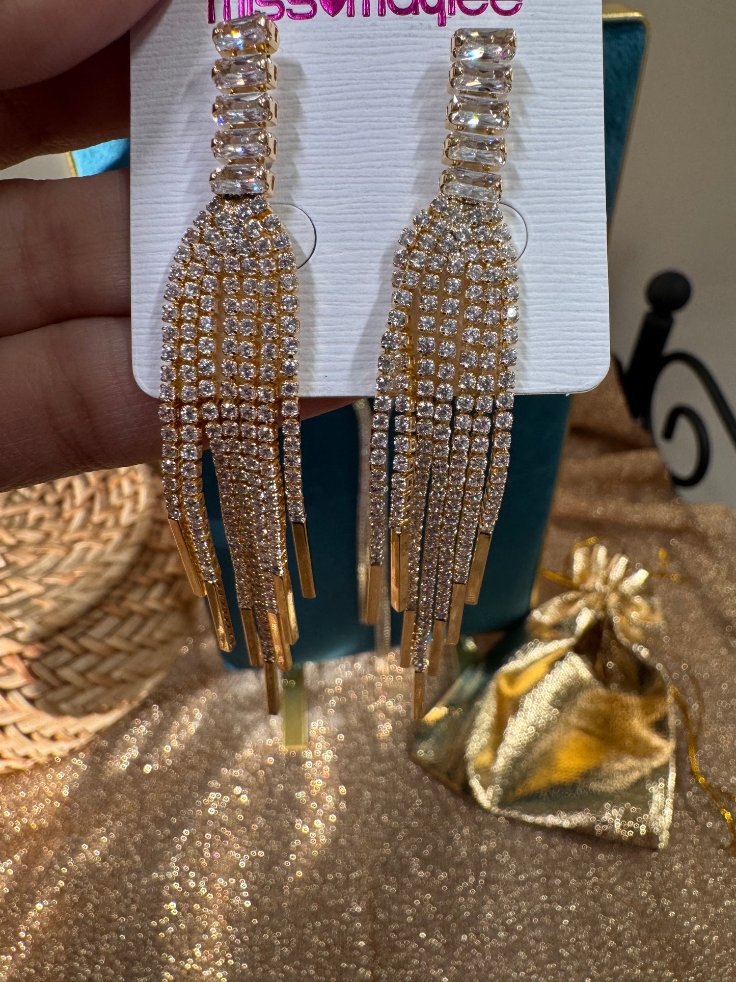 Orecchini oro e Strass