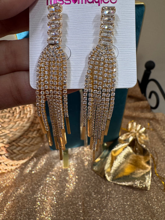 Orecchini oro e Strass