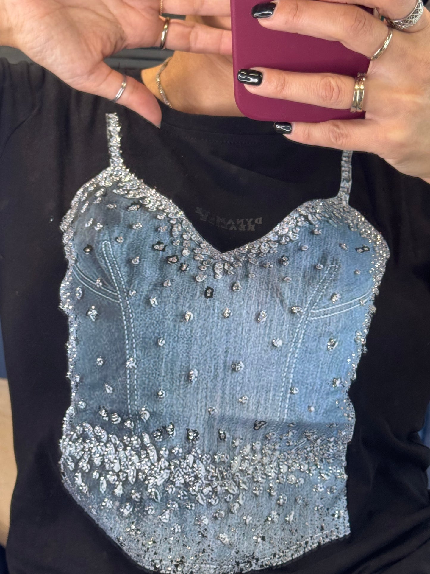 T-Shirt canotta e strass