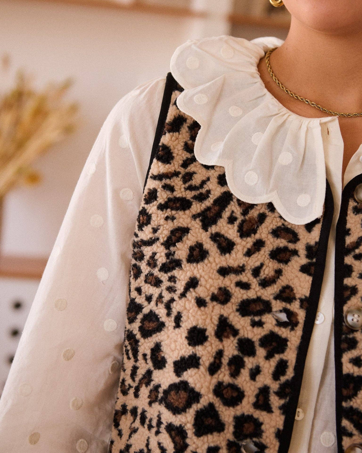 Gilet senza maniche in tessuto riccio Joséphine