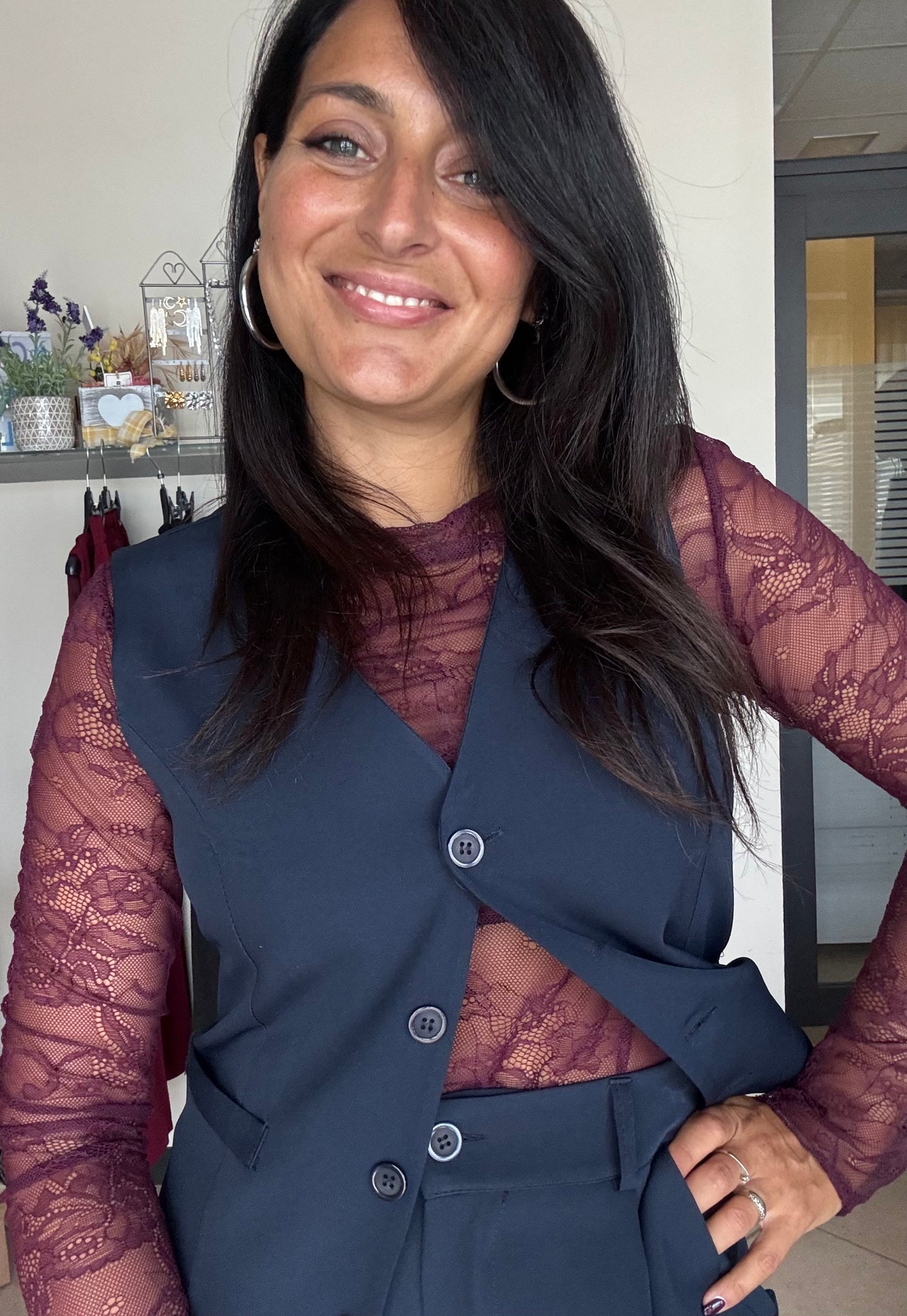 Maglie in pizzo paricollo