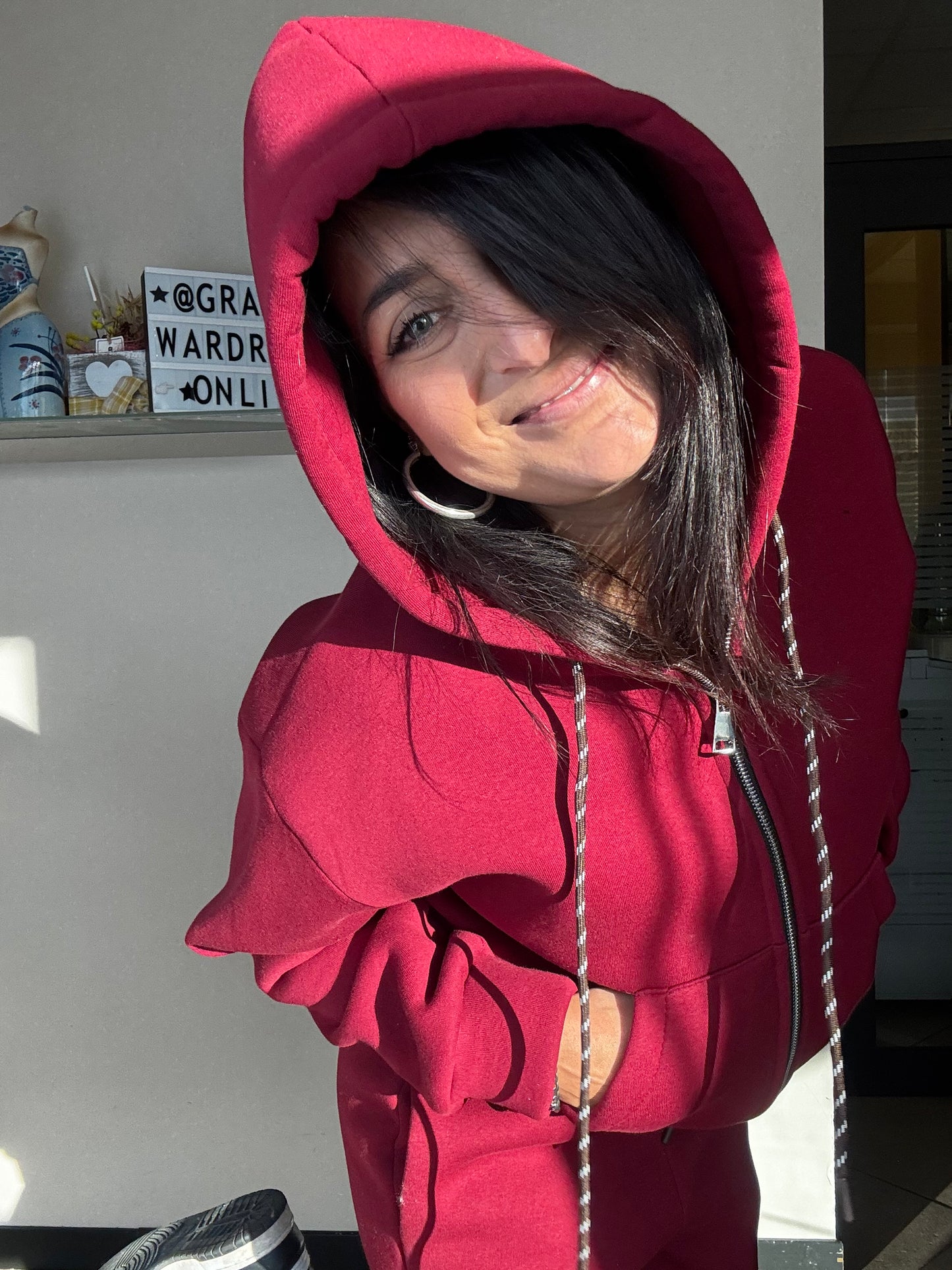 Tuta Felpata Bordeaux