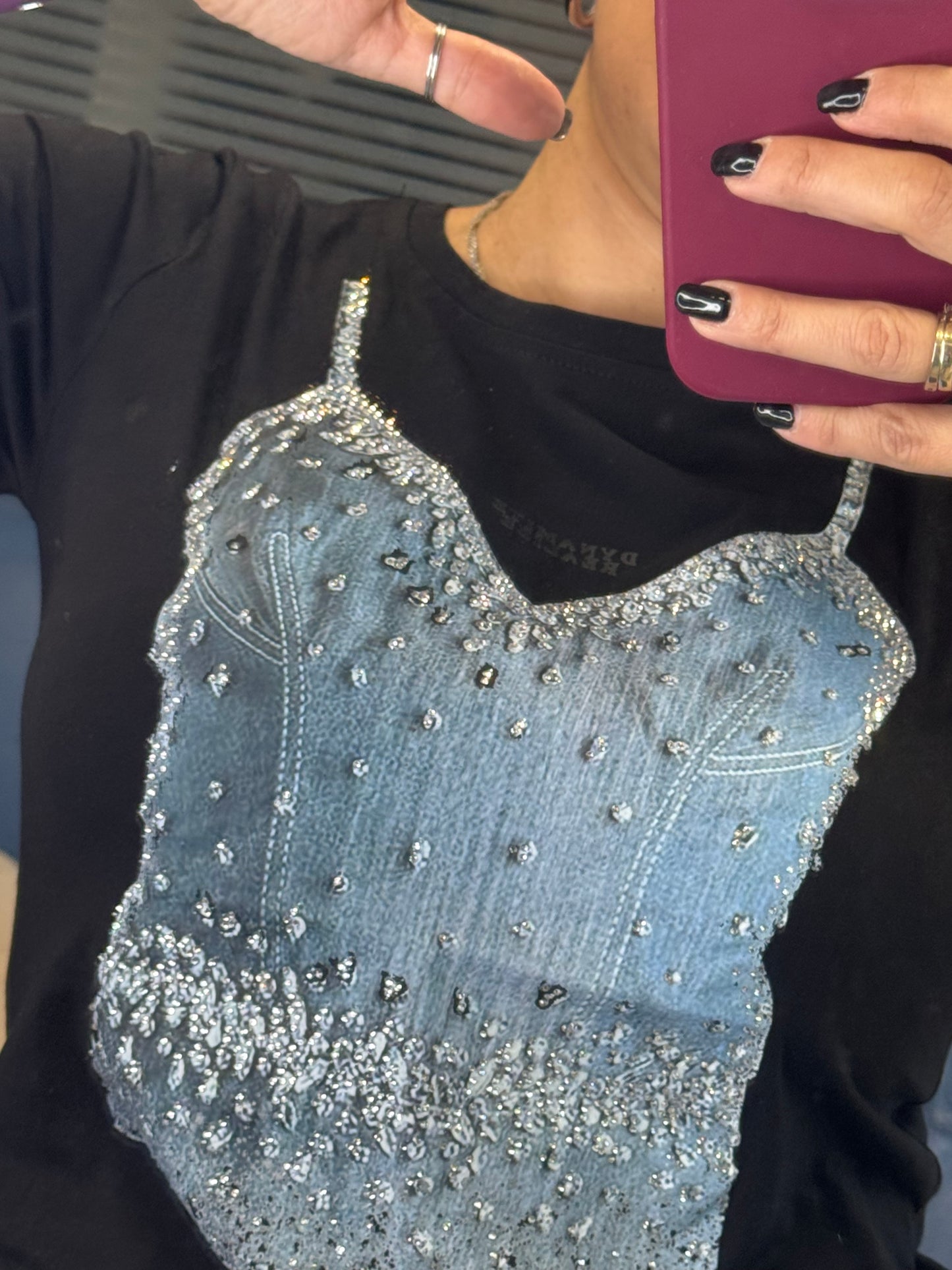 T-Shirt canotta e strass