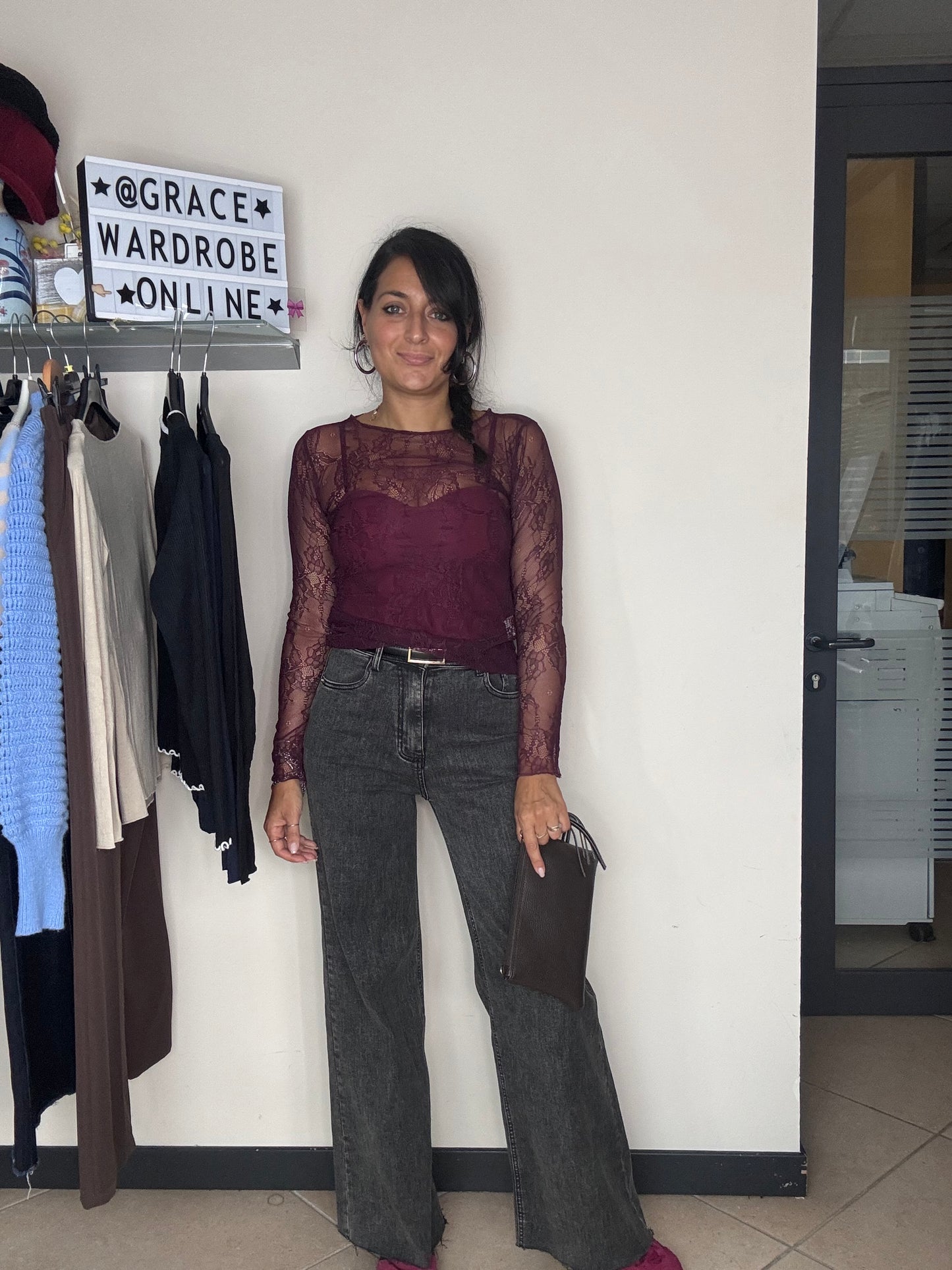 Jeans palazzo sfrangiato