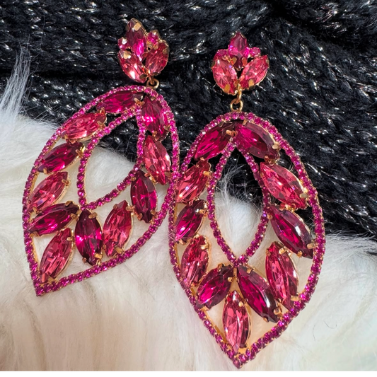 Orecchini strass FUCSIA