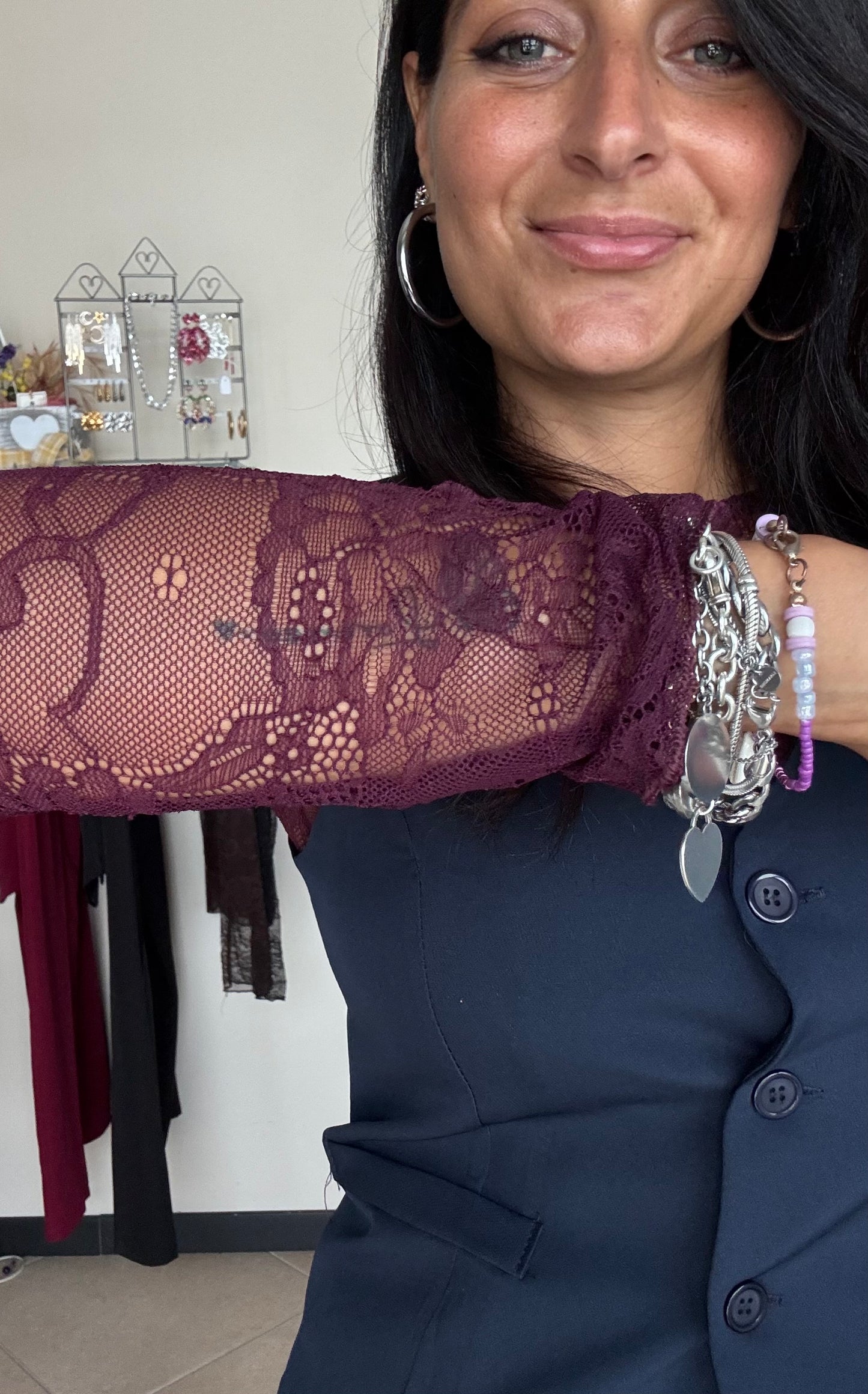 Maglie in pizzo paricollo