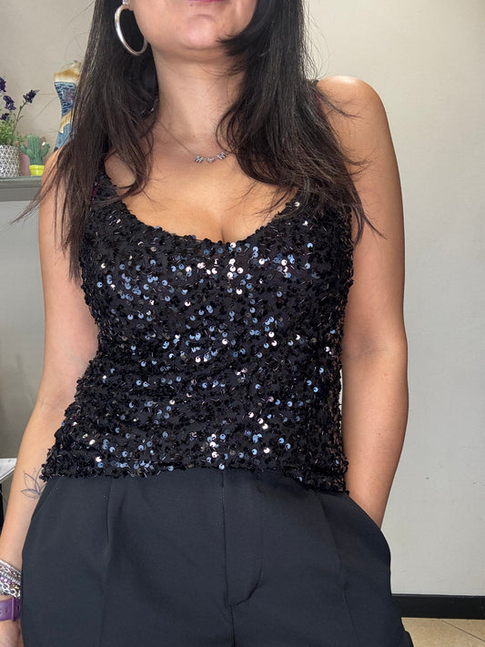 Canottiera paillettes